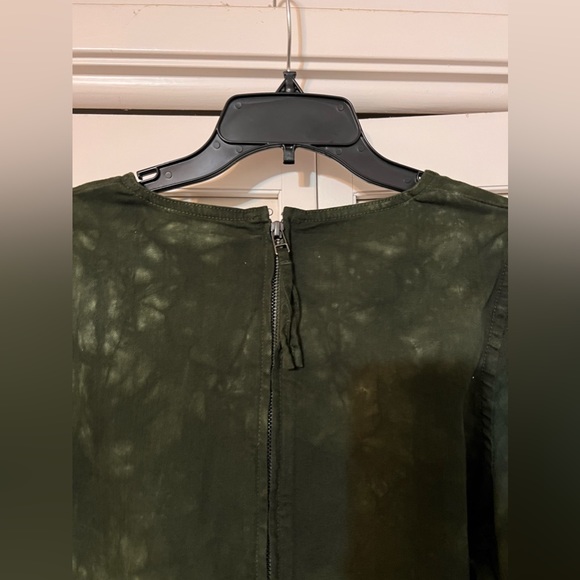 Something Navy long sleeve mini dress army tie dyed green - Picture 6 of 9